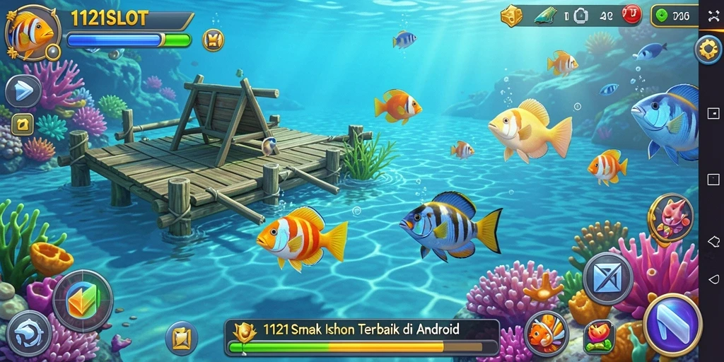Tampilan aksi seru dalam permainan Tembak Ikan 1121SLOT.