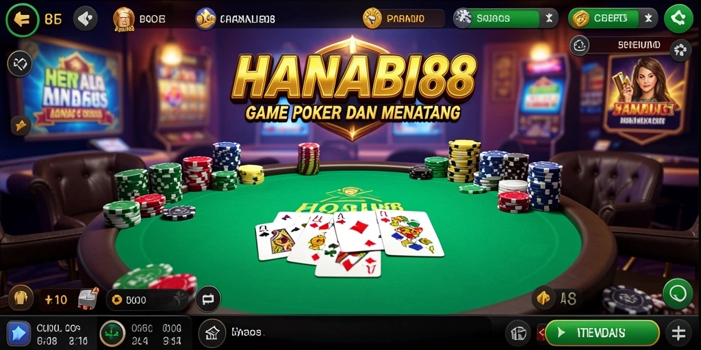 Gameplay Poker di HANABI88 yang mendebarkan dan interaktif.