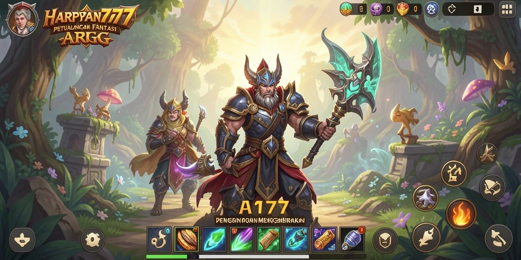 Menampilkan aksi seru dalam gameplay ARPG HARAPAN777.