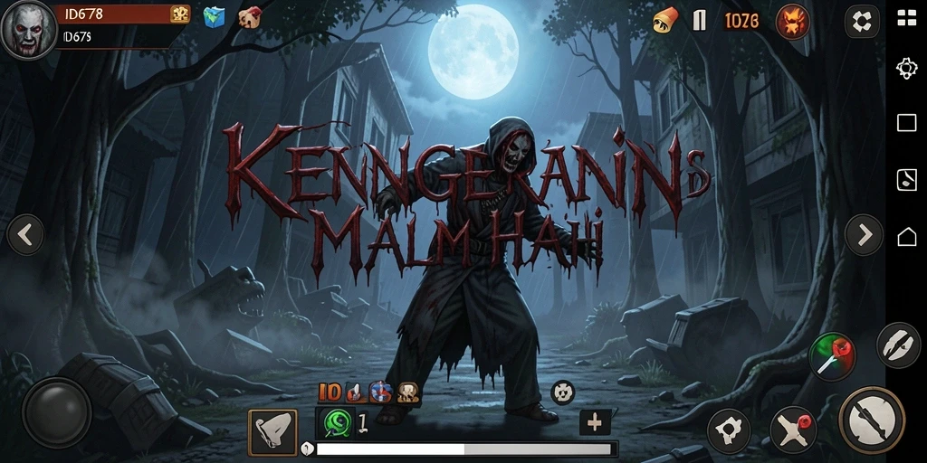 Tangkapan layar gameplay ID678 yang menampilkan suasana seram.