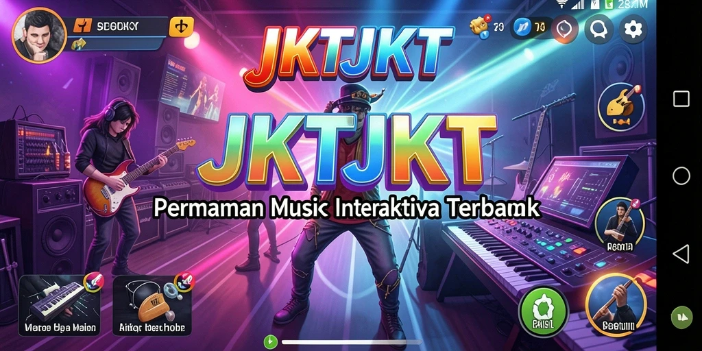 Screenshot gameplay JKTJKT dengan pemain menikmati alunan musik.