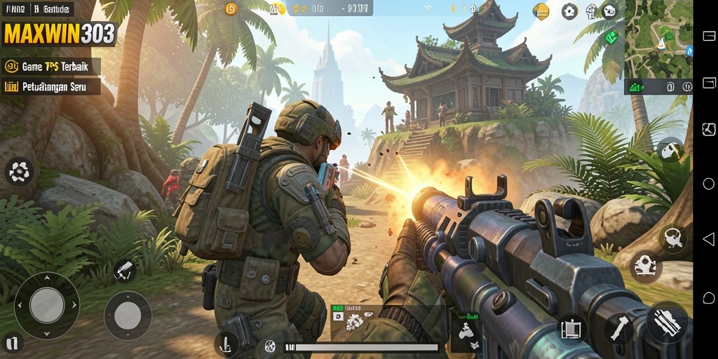 Screenshot gameplay MAXWIN303 dengan aksi pertempuran intens.