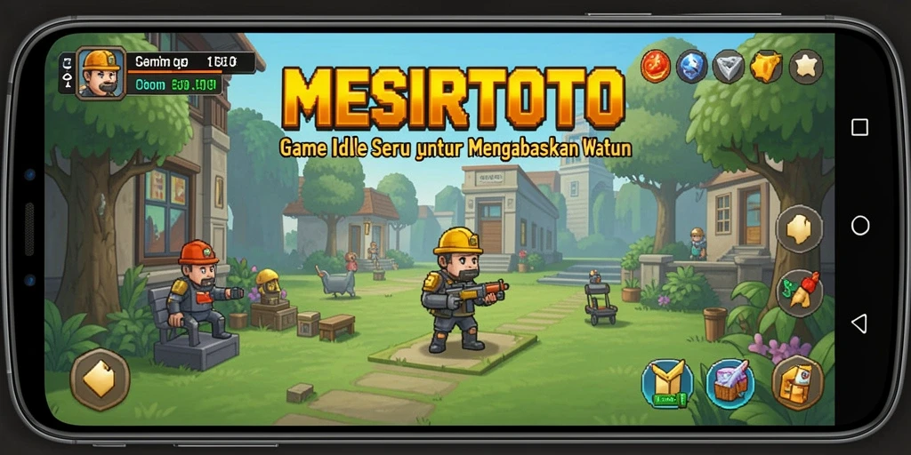 Tampilan gameplay seru MESIRTOTO dengan karakter unik.
