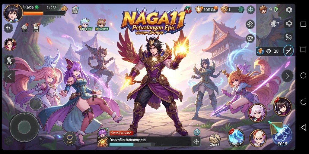 Tampilan gameplay menawan dari NAGA11 dengan karakter anime menarik.
