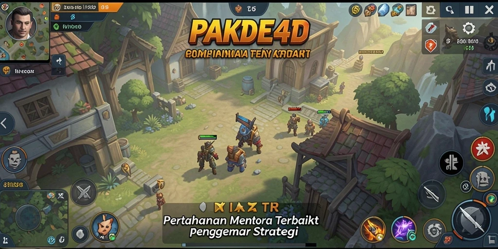 Tampilan gameplay yang menegangkan di PAKDE4D Tower Defense.