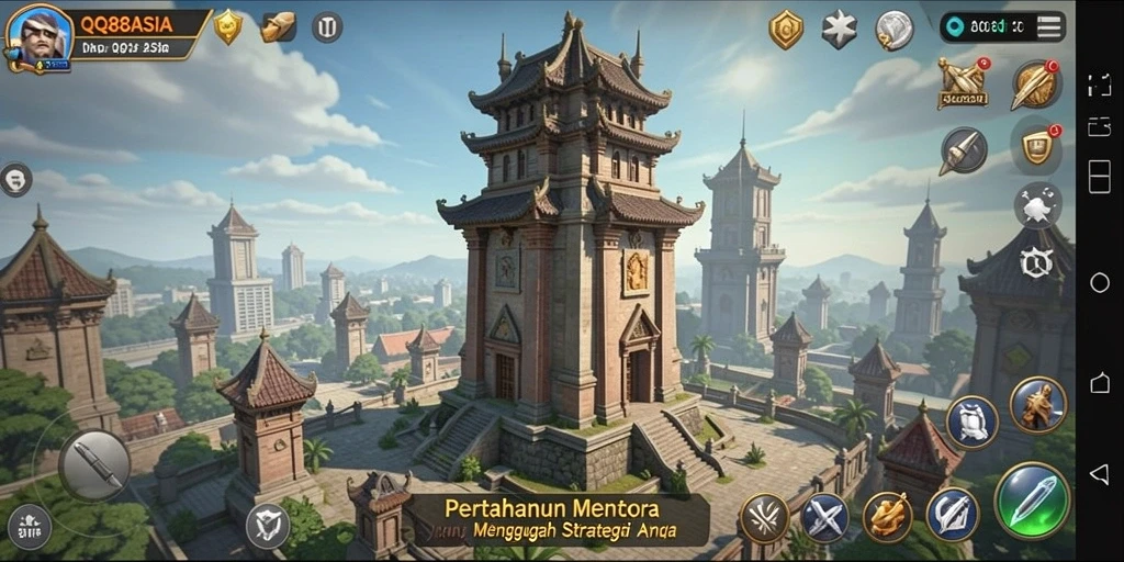 Gameplay QQ88ASIA yang mendebarkan dalam mode Tower Defense.