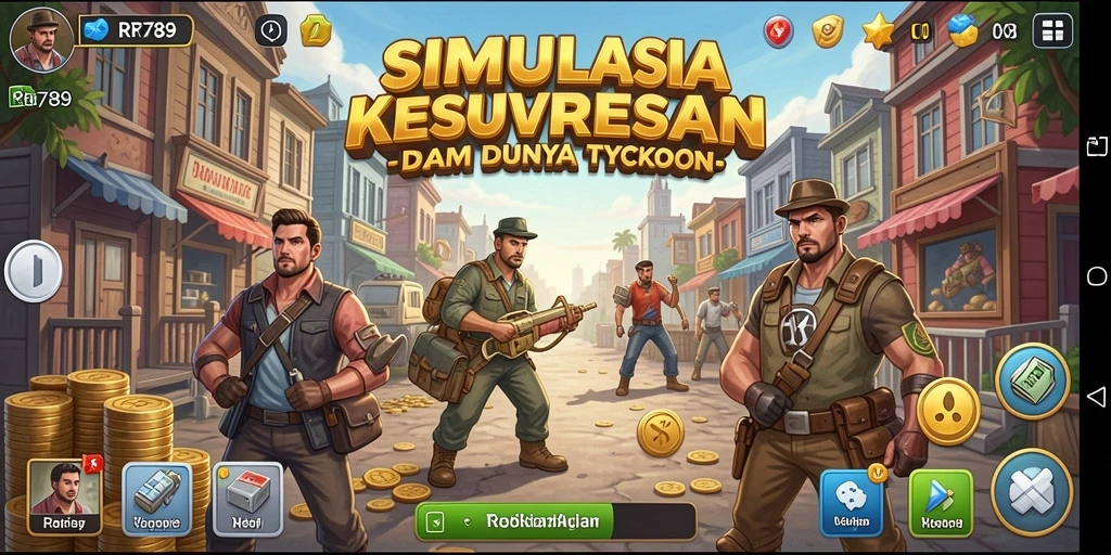 Screenshot gameplay RR789 menampilkan simulasi bisnis yang mendalam dan menyenangkan.
