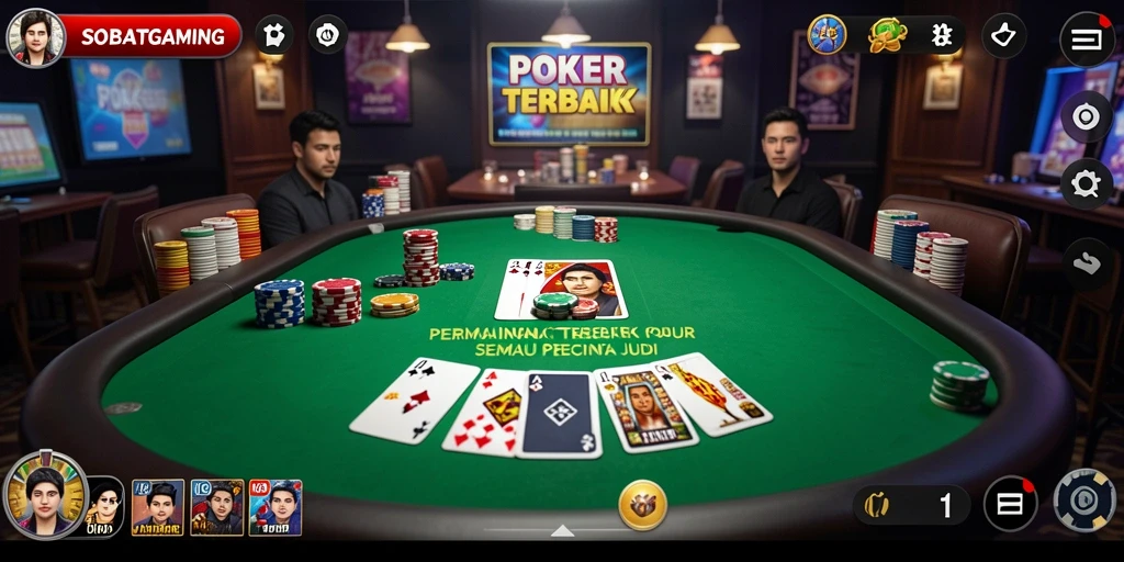 Tampilan permainan Poker yang menarik dan interaktif.