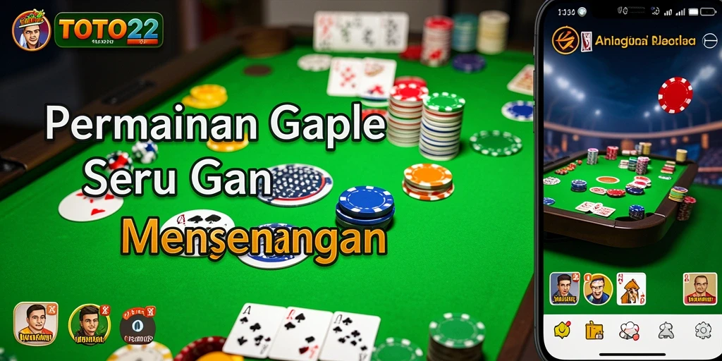 Tampilan gameplay seru dari TOTO22 yang menampilkan pertandingan gaple.